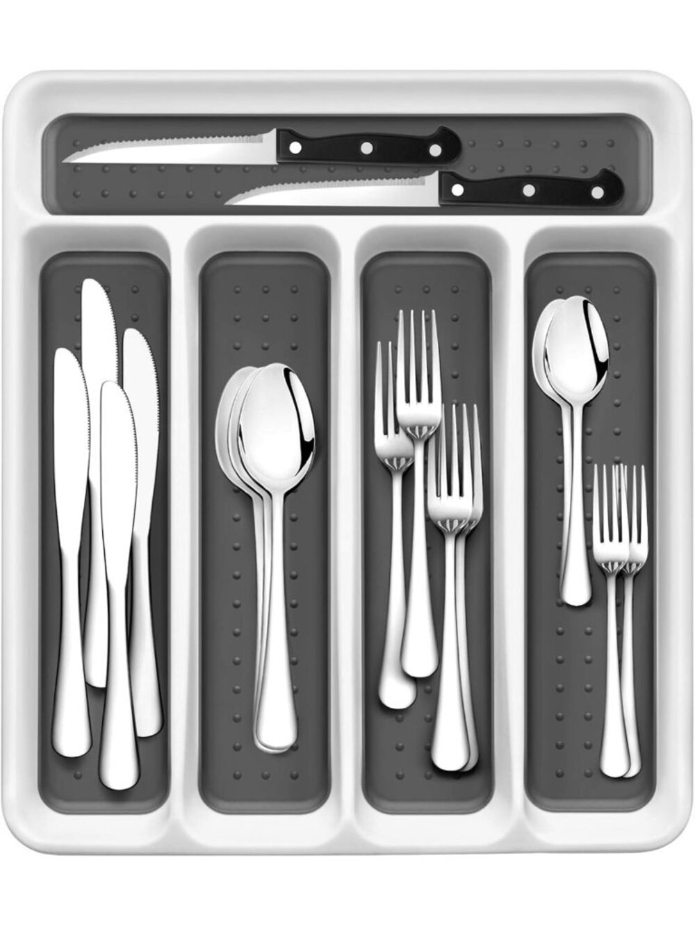 24-Piece Mirror Polished Silverware Set for 4 | Dishwasher Safe Flatware